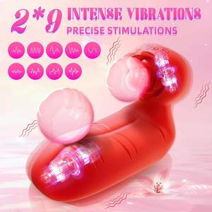 Frauen Dual-Channel 9-Vibration Mini Vibrator Sexspielzeug Leise <span class=keywords><strong>Finger</strong></span> Nippel <span class=keywords><strong>Massage</strong></span> gerät Rose Design für Klitoris G-Punkt Anal Vergnügen - Product Image 2