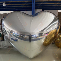Ballon miroir gonflable en forme de cœur Zhenmei, boules brillantes réfléchissantes, décoration de scène publicitaire, certifié CE, étanche