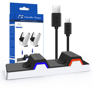 แท่นชาร์จคอนโทรลเลอร์ PS5 แบบคู่ พร้อมไฟ LED และสาย Type C สำหรับจอยเกม PS5 - Product Image 2