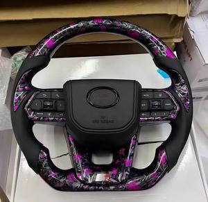 Volant en fibre de carbone forgé de qualité supérieure compatible avec <span class=keywords><strong>Toyota</strong></span> Noah Alphard Vellfire Estima Prado Land Cruiser Mod - Product Image 3