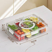 6 Grille Réfrigérateur Boîte De Rangement Couvercle Sans BPA Récipient Alimentaire En Plastique Écologique pour Snacks Fruits Légumes Grains Assaisonnement
