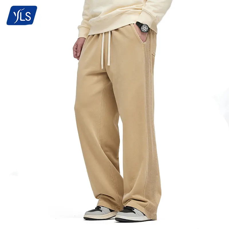 YLS pantaloni della tuta Vintage personalizzati moda pantaloni larghi larghi da uomo pantaloni della tuta lavati pantaloni Oversize a gamba larga pantaloni della tuta Streetwear