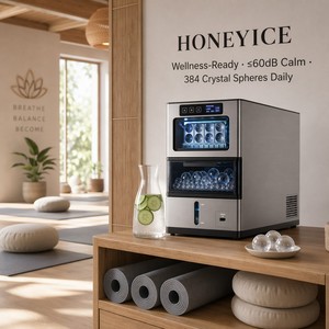 Máquina <span class=keywords><strong>de</strong></span> Hielo para Hotel HONEYICE, Esferas <span class=keywords><strong>de</strong></span> <span class=keywords><strong>Cristal</strong></span> 2 en 1, 3cm y 6cm, 8 Bolas, 30 Minutos, 384/Día, Salón Ejecutivo, 5 Estrellas, VIP, CE, ETL, FDA - Product Image 1