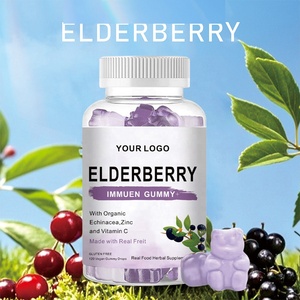Gummies de soutien immunitaire à l'églantier noir pour adultes, OEM/ODM, 60 unités, 2 par portion, durée de conservation de 24 mois - Product Image 1