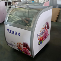 Mini Vitrine Congélateur pour Crèmes Glacées, Meuble d'Exposition Glaces et Sorbets, Vitrine Réfrigérée à Glace