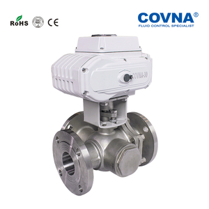 Válvula de Bola Eléctrica COVNA Hk60-Q-TF DN80 de 3 Pulgadas y 3 Vías con Puerto en L, 24 V CC, Acero Inoxidable CF8M, Tipo Brida, Válvula Motorizada - Product Image 4