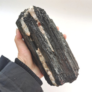 Cristal de quartz naturel de haute qualité, 1 pièce, tourmaline noir, minéraux rugueux, pôle de soins énergétiques - Product Image 1