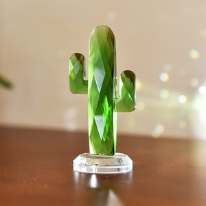 Atrapasueños de <span class=keywords><strong>Cactus</strong></span> de Cristal Tallado y Grabado, Soporte para Anillos, Decoración Ecológica de Lujo para Navidad, Otros Productos de Artesanía - Product Image 3