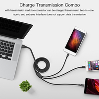 Câble USB personnalisé 3-en-1/3-en-1 Câble de données de charge rapide Micro Type C Câble USB 3 en 1 pour téléphone/Type-C/Android