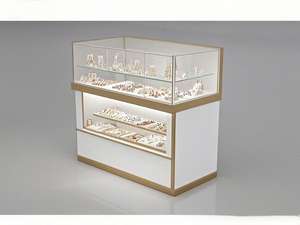 ตู้โชว์เครื่องประดับสมัยใหม่ |   ตู้โชว์กระจกพร้อมไฟ LED สำหรับออกแบบร้านขายเครื่องประดับ - Product Image 4