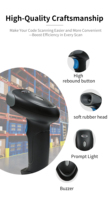 Escáner de Código de Barras Inalámbrico CMOS Portátil con USB 2.4G para Android 1D 2D, Certificado ROHS, Garantía de 1 Año