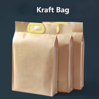 Sac en papier kraft pour aliments debout avec poignée et fermeture éclair Farine de blé tapioca 5kg 10kg 50kg avec impression personnalisée