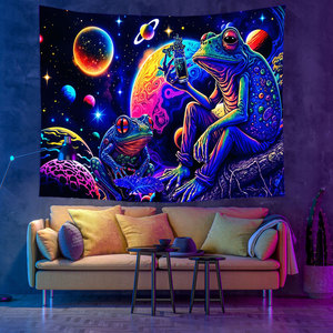 Affiche de tapisserie au néon à lumière noire UV de conceptions trippy personnalisées pour la fête - Product Image 4