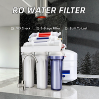 Prix d'usine, purificateur d'eau par osmose inverse 75G à 5 étages, pour utilisation domestique sous l'évier, hôtel, extérieur, réservoir de 3,2G