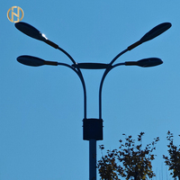 Poste de luz de calle solar de acero galvanizado para exteriores, poste de lámpara de 4m, 5m, 6m, 7m, 8m, 9m, 10m, 12m, brazo Individual Doble