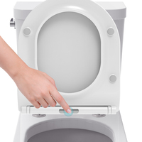 Siège de toilette Sunten SU014 Easy Clean, haute résistance, antibactérien, ultra fin, en forme de D, avec système de déverrouillage rapide à un bouton, couvercle WC