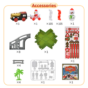 חג המולד הרפתקה של kidsren חשמלי קטן רכבת צעצוע מכונית מסלול גמיש מכונית רכבת הזזה צעצוע חינוכי עשוי פלסטיק - Product Image 5