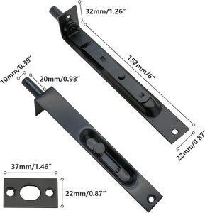 Qiyang tuôn ra Bolt thép không gỉ Matte đen cửa Latch L loại đòn bẩy hành động tuôn ra trượt khóa Bolt - Product Image 2
