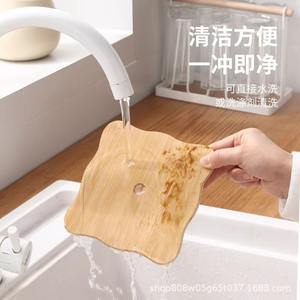 Posavasos de Madera de Bambú, Alfombrilla Aislante del Calor, Forma Novedosa, Lavable, Mantel Individual de Cocina, Soporte para Tazas de Color Sólido - Product Image 1