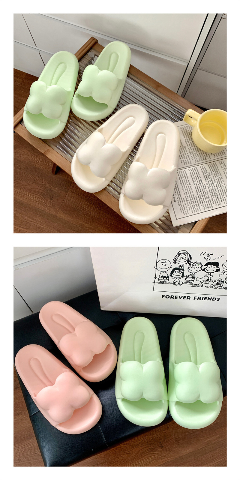 Thick Platform Bathroom Home Slippers Rubber PVC Slides Slippers for Women
