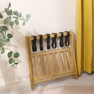 <span class=keywords><strong>Porte</strong></span>-bagages d'hôtel moderne, version épaissie, en bois de bambou, pliable, support de rangement pour la chambre à coucher - Product Image 3