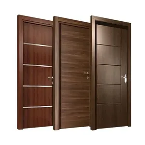 <span class=keywords><strong>Porte</strong></span> intérieure moderne pré-montée <span class=keywords><strong>en</strong></span> <span class=keywords><strong>placage</strong></span> de <span class=keywords><strong>bois</strong></span> massif noyer brun, surface finie, <span class=keywords><strong>pour</strong></span> ouverture latérale - Product Image 2