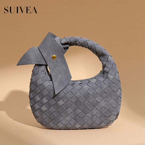 กระเป๋าถือขนาดเล็กของผู้หญิงแบบทอสไตล์วินเทจกระเป๋าสะพายไหล่ทรงเกี๊ยวกระเป๋าถักนิตติ้งสไตล์มินิมอล - Product Image 2