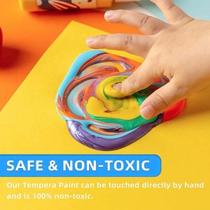 Pintura <span class=keywords><strong>Tempera</strong></span> Lavable para Niños, 30 Colores (2 oz Cada Uno), Pintura Líquida para Póster con 3 Pinceles - Product Image 5