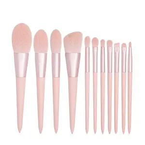 11cs Make-Up Kwasten Kit Professionele Make-Up Borstel Set Kit Private Label Poeder Foundation Oogschaduw Wenkbrauw Crystal Stijl