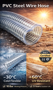 สายดูด PVC ทนทาน เป็นมิตรกับสิ่งแวดล้อม ผลิตโดย OEM  ใช้ลวดเหล็กเสริม ได้รับมาตรฐาน FDA ปลอดสารพิษ เหมาะสำหรับอุตสาหกรรมนมและไวน์ - Product Image 5