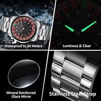 Montre à quartz FTTPON Lucky 7 Day God of Gamblers, nouvelle montre de luxe tendance, étanche, en acier inoxydable, pour hommes