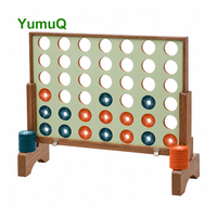 YumuQ Jeu géant de Connect 4 en bois pour pelouse et jardin, 4 en ligne, avec sac de transport pour jeux en extérieur