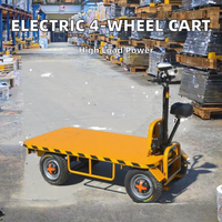 Nouvelle chariot électrique à plateforme en acier, capacité de charge de 1 tonne, 4 roues, chariot de transport électrique robuste, utilisation en ferme et en entrepôt