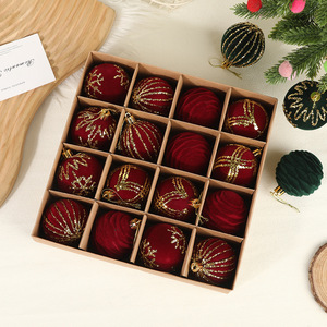 DAMAI Christmas Party Decorations Flocked Hanging Balls Holiday Shopping Mall Window Christmas <b>Tree</b> Painted Ball - Product Image 4