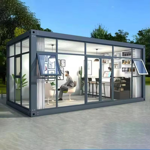 Maison de luxe préfabriquée en conteneur maritime de 20 pieds, cuisine, salle de bain, porte coulissante, design moderne, noire, une chambre, pour usage résidentiel - Product Image 2