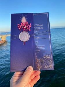 Fournisseur de Fête Enveloppes de Luxe en Velours Rouge Floral Carte d'Invitation de <span class=keywords><strong>Mariage</strong></span> Quinceañera avec Sceau de Cire - Product Image 6