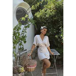 Vestido Mini Casual de Talla Grande con Logotipo Personalizado, Estilo Vintage, de Mink, con Cintura Elástica y Forro, para Primavera u Otoño - Product Image 5