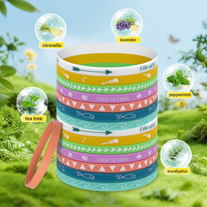 2026 Hot Selling Kid-Safe Natural Mosquito Repeller Silicone Band - Waterproof Bug Wristband for Outdoor Travel & Daily Use