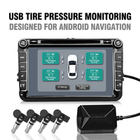 Système de surveillance de la pression des pneus TPMS Android avec capteurs internes USB haute précision et écran LCD pour voiture
