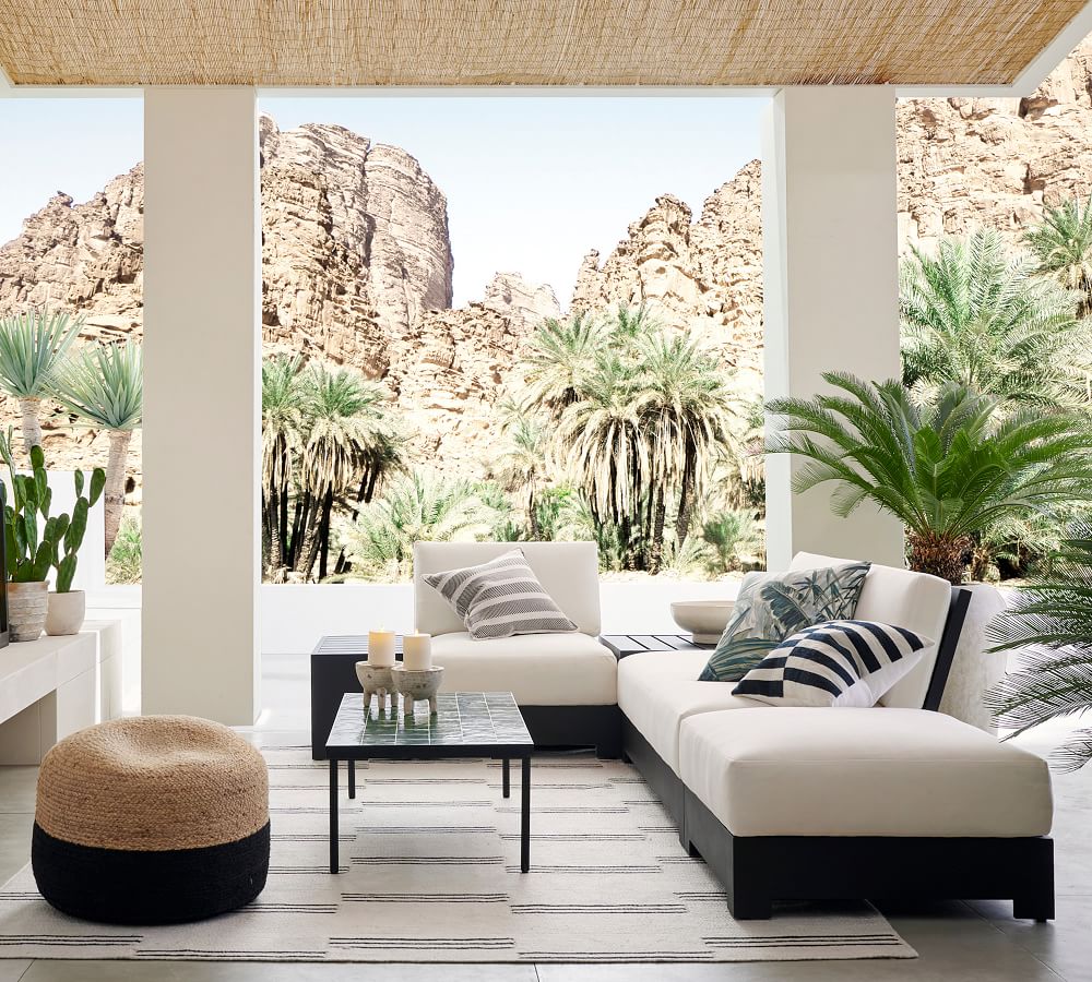 Metal Platform Modular Components sofa set with cushion outdoor furniture garden sofa