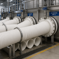 Tuyau ondulé en PVC de grand diamètre durable pour les projets de gestion des eaux usées et des eaux de pluie municipales