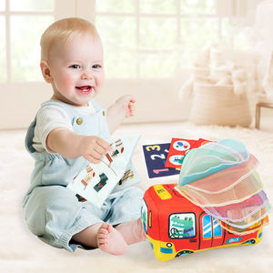 Venta superior Educación Temprana Preescolar Aprendizaje Sensorial Bebé Facial Rasgar Caja de pañuelos mágicos Juguete Libro de tela suave para niños pequeños - Product Image 2