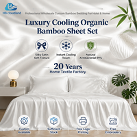 Ensemble de literie en bambou biologique moderne, doux et soyeux, certifié OEKO-TEX, 400TC, respectueux de l'environnement, blanc Cloudland