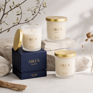 AIKUN Large Size Soy Wax <b>Candle</b> Scented <b>Candle</b> Aromatherapy <b>Candle</b> Glass Jar Single <b>Wick</b> for Home Gift OEM - Product Image 1
