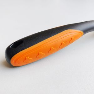 Quick Release <b>Ratchet</b> Wrench 1/4 Inch 72 Tooth Curved <b>Handle</b> Orange Rubber Grip Automotive Repair Tool - Product Image 5