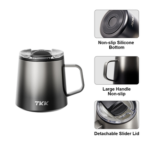 Mug de voyage isotherme à double paroi en acier inoxydable 316, sans BPA, sans goût métallique, capacité 240/350 ml, design moderne, résistant à l'ébullition - Product Image 2