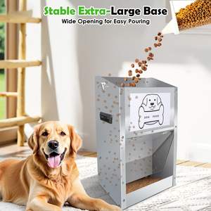 Dispensador de Alimentos JH-Mech 25LBS Grande Capacidade em Metal Resistente à Chuva Transparente Visível para Alimentador Automático de Cães - Product Image 3