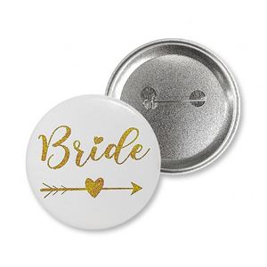 Badge Bouton Noir et Blanc « Future Mariée » pour Décoration de Fête de Mariage, Épingle Broche - Product Image 6
