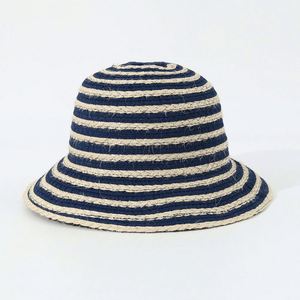 Sombrero de Sol de Yute Natural Blanco y Negro, Nuevo Modelo Verano 2025, Sombrero de Pescador con Cuerda a Rayas, Estilo Vintage para Mujer - Product Image 3