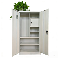 Armoire métallique à 2 portes personnalisée en usine avec coffre-fort, penderie en acier, meuble de chambre, placard de rangement pour vêtements en acier